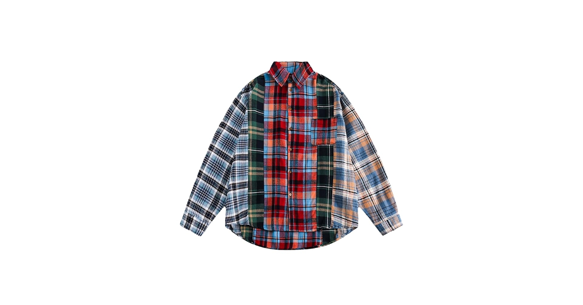 Amazon.com: Streetwear Men Plaid Long Sleeve Shirt Retro